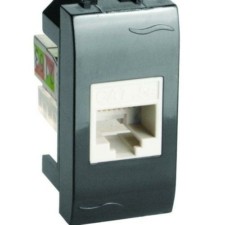 Розетка ПК 1-м СП 1мод. Brava RJ45 кат.5E черн. DKC 77654N