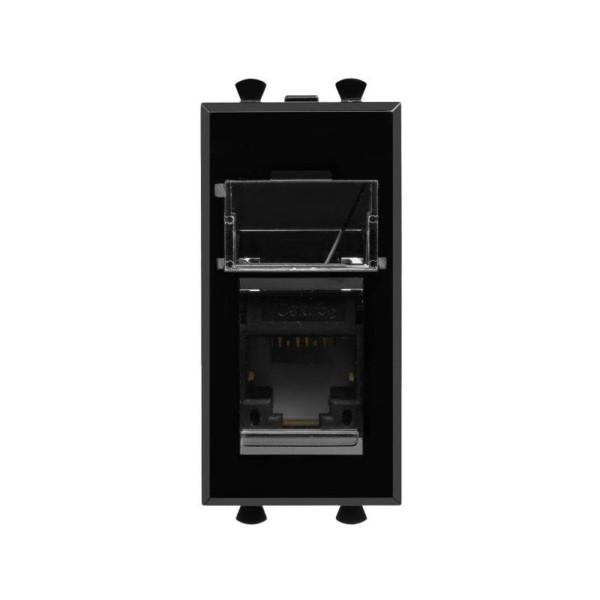 Розетка ПК 1мод. Avanti “Черный квадрат” RJ45 кат.5E модульная DKC 4402461