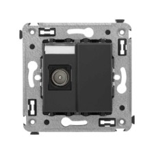 Розетка телевизионная одиночная ТВ 1-м СП Avanti “Черный матовый” DKC 44503