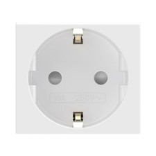 Розетка 1-м 2мод. Viva 16А IP20 2P+E с/з защ. шторки бел. DKC 45005