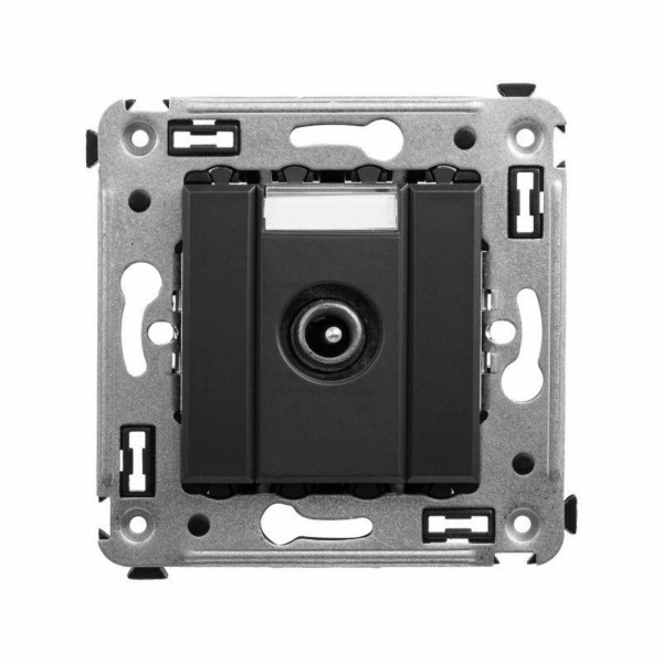 Розетка телевизионная проходная ТВ СП Avanti “Черный матовый” DKC 44513