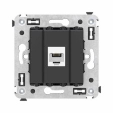 Розетка ТФ 1-м СП Avanti “Черный матовый” RJ механизм DKC 44613