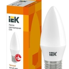 Лампа СДЛ ECO C35 5Вт свеча 3000К тепл. бел. E27 450Лм 230-240В IEK LLE-C35-5-230-30-E27