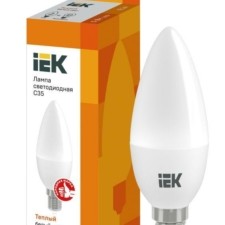 Лампа СДЛ ECO C35 5Вт свеча 3000К тепл. бел. E14 450Лм 230-240В IEK LLE-C35-5-230-30-E14