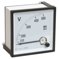Вольтметр Э47 72х72мм 500В кл. точн. 1.5 IEK IPV10-6-0500-E