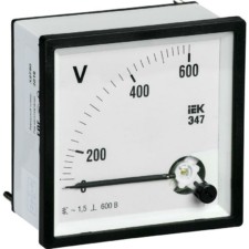 Вольтметр Э47 72х72мм 600В кл. точн. 1.5 IEK IPV10-6-0600-E