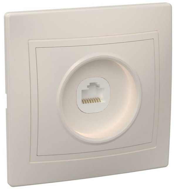 Розетка ПК 1-м СП Кварта РК10-ККм IP20 крем. IEK EKK10-K33-DM