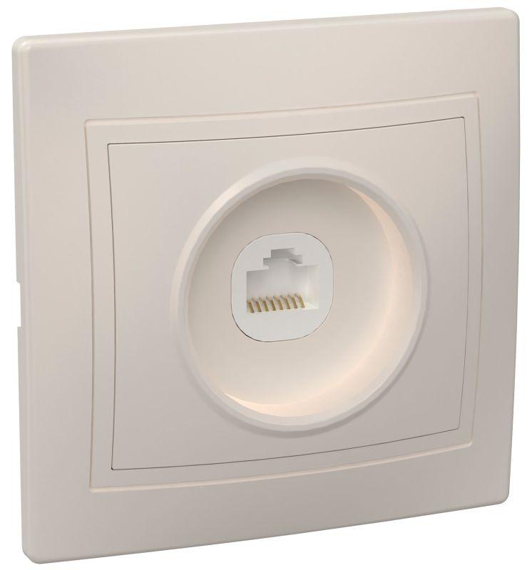 Розетка ПК 1-м СП Кварта РК10-ККм IP20 крем. IEK EKK10-K33-DM