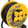 Удлинитель силовой на катушке 4х40м с/з 16А IP44 Industrial plus УК40 3х1.5 термозащита IEK WKP15-16-04-40-44