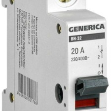 Выключатель нагрузки (мини-рубильник) 1п ВН-32 20А IEK Generica IEK MNV15-1-020