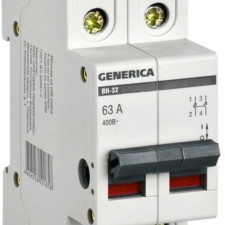 Выключатель нагрузки (мини-рубильник) 2п ВН-32 63А IEK Generica IEK MNV15-2-063