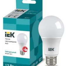 Лампа СДЛ Eco 13Вт A60 шар грушевидная 4000К нейтр. бел. E27 230В IEK LLE-A60-13-230-40-E27