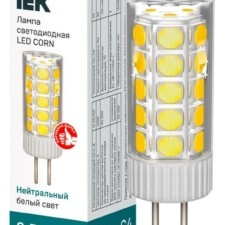 Лампа СДЛ Corn 3Вт капсульная 4000К нейтр. бел. G4 12В керамика IEK LLE-Corn-3-012-40-G4
