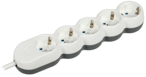 Удлинитель сетевой 5х3м с/з 16А IP20 Uno У05 2P+PE 250В 3х1.5 IEK WYP53-16-05-03-Z