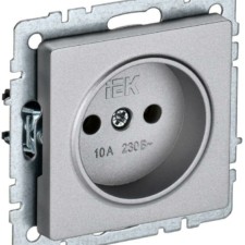Розетка BRITE РС10-1-0-БрА 10А алюм. IEK BR-R10-10-K47