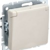 Розетка BRITE РСбш10-3-44-БрКр 16А IP44 с/з защ. шторки с крышкой беж. IEK BR-R16-16-44-K10