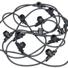 Гирлянда белт-лайт 5м 15 патронов E27 без ламп IP65 шнур чёрный 2м 230В транзит IEK LGDU601-0-015-05-B-S-65