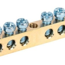 Шина PEN “земля-ноль” 6х9мм 8/1 (8групп/крепеж по центру) IEK YNN10-08-100