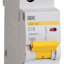 Выключатель автоматический модульный 1п C 16А 10кА ВА47-100 IEK MVA40-1-016-C
