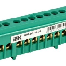 Шина PE “земля” в корп. изоляции на DIN-рейку ШНИ-6х9-14-К-З IEK YNN10-69-14KD-K06