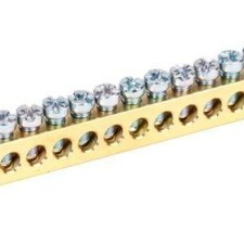 Шина PEN “земля-ноль” 8х12мм 24/2 (24группы/крепеж по краям) IEK YNN21-24-100