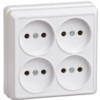 Розетка 4-м ОП Октава 10А IP20 бел. IEK ERO40-K01-10-DC