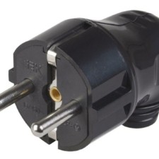 Вилка угловая ВПу11-02-Ст разборная с заземл. 16А черн. IEK EVP11-16-01-K02