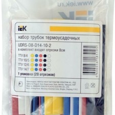 Набор трубок термоусадочных тонкостен. ТТУ 6/3 (4хЧ; 2хБ; К; С; Ж; З) 10х10см разноцвет. IEK UDRS-D3-D6-10-10