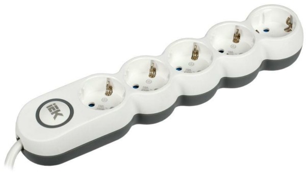 Удлинитель сетевой 5х1.5м с/з 16А IP20 Uno У05В 2P+PE 250В 3х1.5 IEK WYP53-16-05-D15-ZK