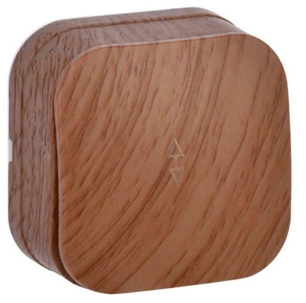 Переключатель 1-кл. ОП проходной GLORY 10А ВСп10-1-0-ХД дуб IEK EVH-K24-10