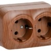 Розетка 2-м ОП GLORY РС22-3-ХД 16А с/з дуб IEK ERH21-K24-16