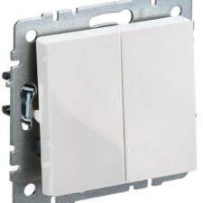 Выключатель 2-кл. СП BRITE ВС10-2-0-БрБ 10А бел. IEK BR-V20-0-10-K01