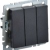 Выключатель 3-кл. СП BRITE ВС10-3-0-БрЧ 10А черн. IEK BR-V30-0-10-K02