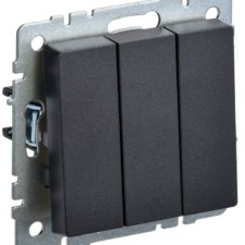 Выключатель 3-кл. СП BRITE ВС10-3-0-БрЧ 10А черн. IEK BR-V30-0-10-K02