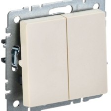 Переключатель 2-кл. СП проходной BRITE ВС10-2-6-БрКр 10А беж. IEK BR-V22-0-10-K10