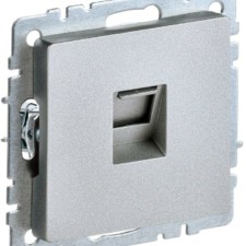 Розетка ПК СП RJ45 кат.5E BRITE РК10-БрА алюм. IEK BR-K10-1-K47