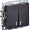Выключатель 2-кл. СП BRITE ВС10-2-1-БрЧ 10А с инд. черн. IEK BR-V20-1-10-K02