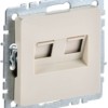 Розетка ПК двойная СП RJ45 кат.5E BRITE РК10-2-БрКр беж. IEK BR-K20-1-K10