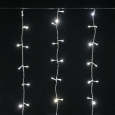 Гирлянда “Занавес” 1.5х1.5м 160LED тепл. бел. IP20 провод прозр. 230В транзит IEK LGDB201-1-160-L1-T-S-20