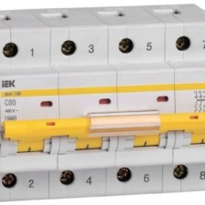 Выключатель автоматический модульный 4п C 80А 10кА ВА47-100 IEK MVA40-4-080-C