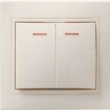 Выключатель 2-кл. СП Кварта 10А IP20 ВС10-2-1-ККм с индикацией крем. IEK EVK21-K33-10-DM