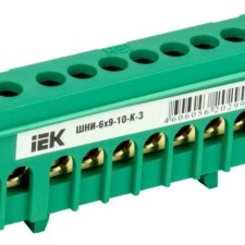 Шина PE “земля” в корп. изол. на DIN-рейку ШНИ-6х9-10-К-З IEK YNN10-69-10KD-K06