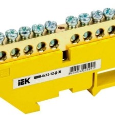 Шина PE “земля” на DIN-изол. ШНИ-8х12-12-Д-Ж IEK YNN10-812-12D-K05