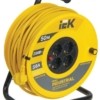 Удлинитель силовой на катушке 4х50м с/з 16А IP20 Industrial УК50 3х1.5 термозащита IEK WKP15-16-04-50