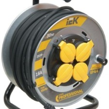 Удлинитель силовой на метал. катушке 4х30м с/з 16А IP44 Professional УК30 КГ 3х1.5 термозащита IEK WKP16-16-04-30-44