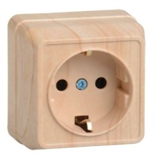 Розетка 1-м ОП Октава РС20-3-ОС 16А IP20 с/з сосна IEK ERO11-K03-16-DC