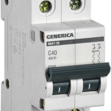 Выключатель автоматический модульный 2п C 40А 4.5кА ВА47-29 IEK Generica IEK MVA25-2-040-C