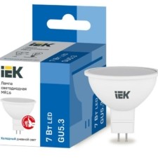 Лампа СДЛ ECO MR16 софит 7Вт 230В 6500К GU5.3 IEK LLE-MR16-7-230-65-GU5
