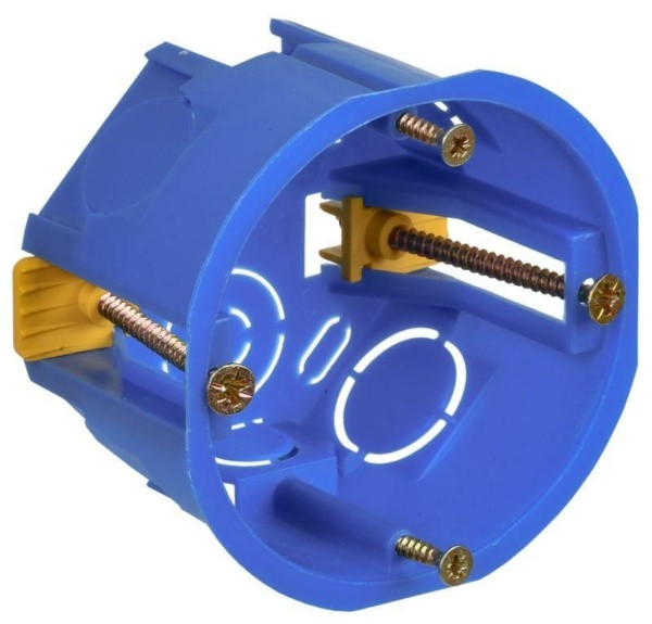 Коробка КМЭУ С3 d68х45 для полых стен с саморезами и пластик. лапками IEK UKG10-068-045-000-P-UO