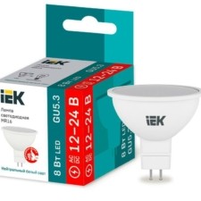 Лампа СДЛ 8Вт MR16 софит 4000К нейтр. бел. GU5.3 12-24В низковольтная IEK LLE-MR16-08-12-24-40-GU5